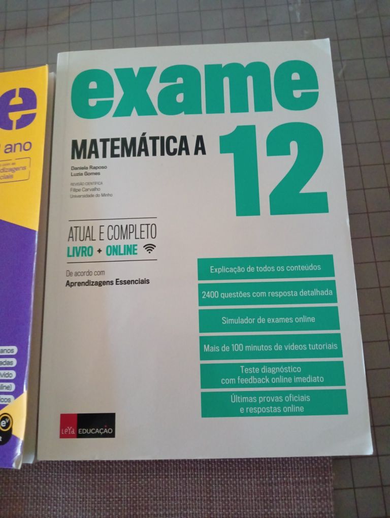Livros preparação exame matemática A 12 ano