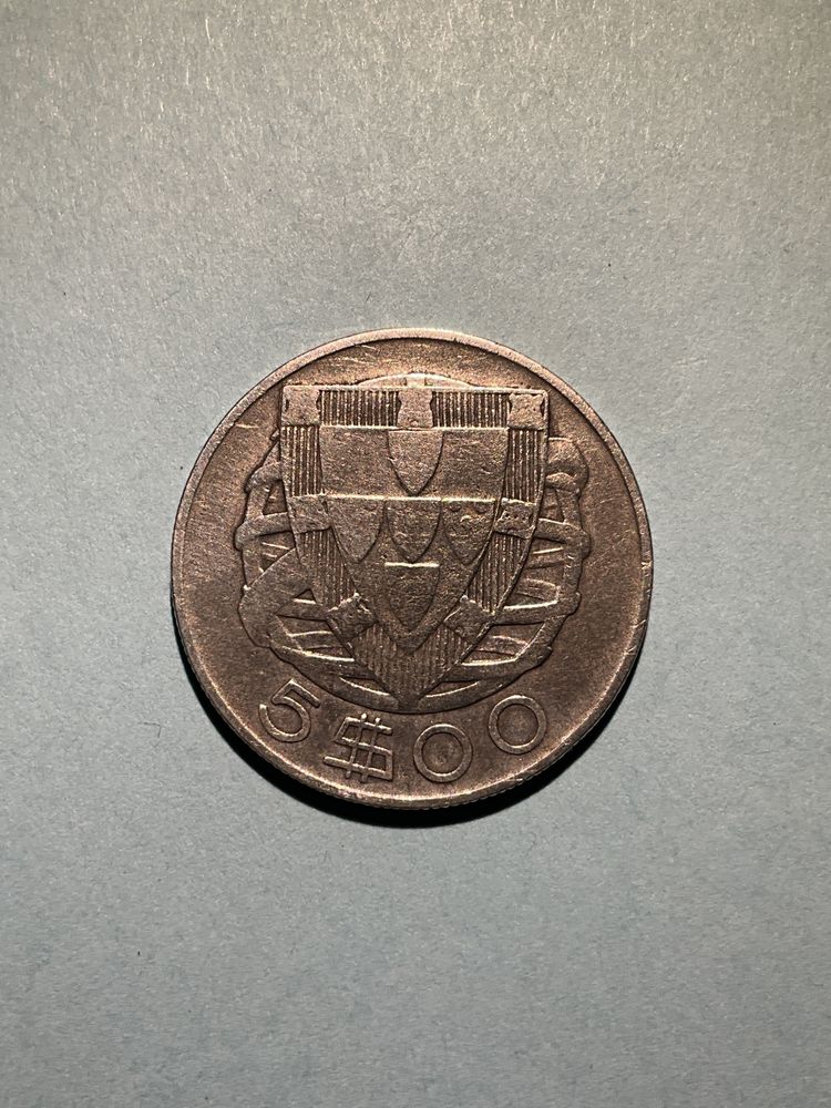 Lote de 5$00, 1937 (escassa) 1940, 1947 e 1951