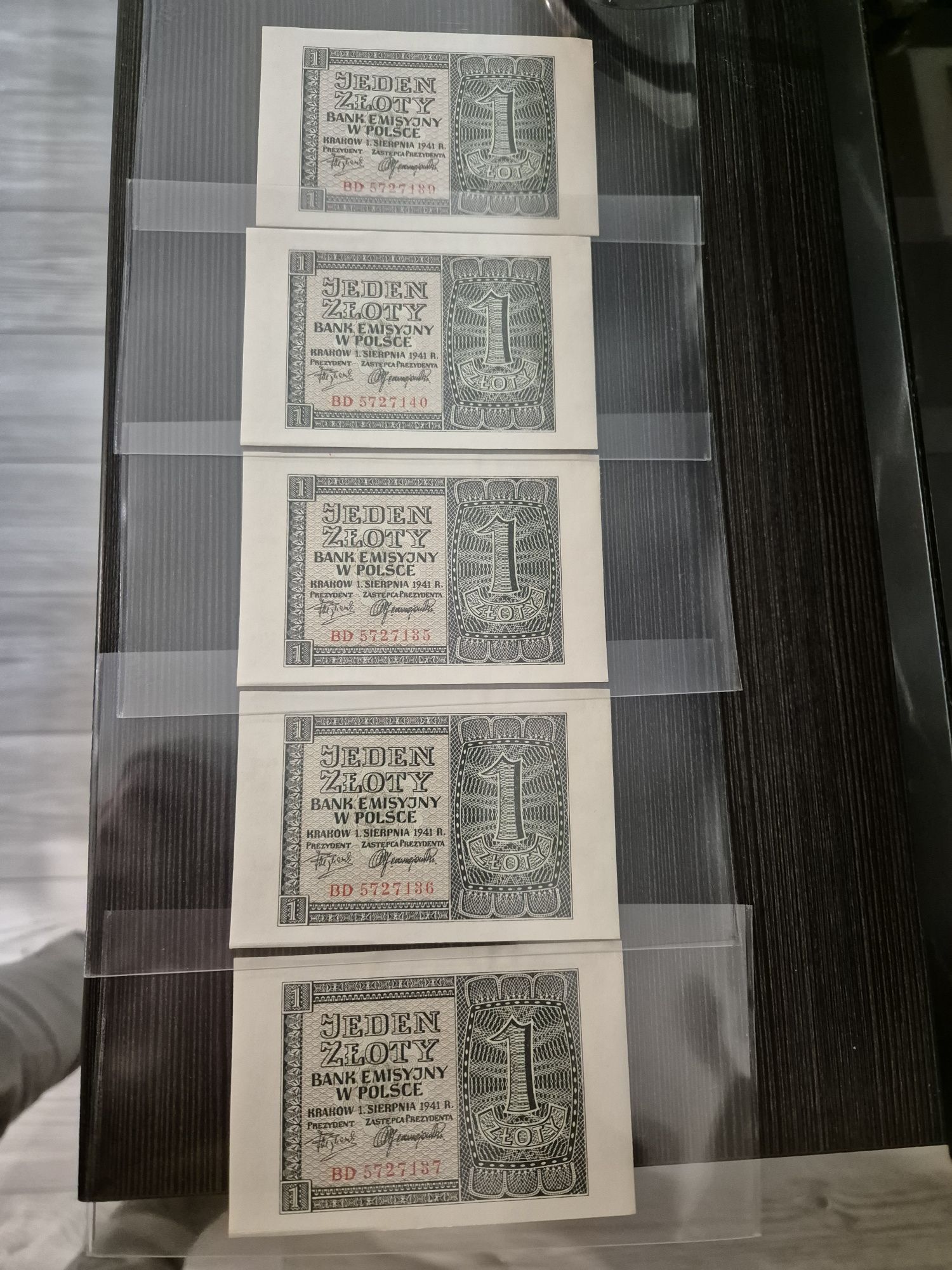 Banknot 1 zł 1941 seria BD, stan UNC