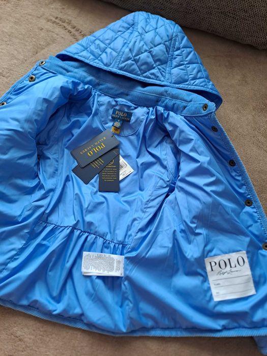 Nowa Pikowana wodoodporna kurtka Polo Ralph Lauren Barn roz. 5 110 cm