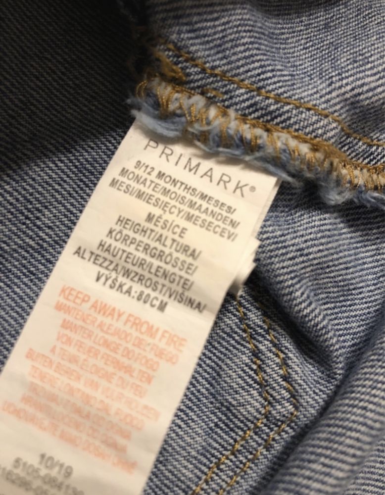 Jeansowa spódniczka ogrodniczka Primark 9-12 m