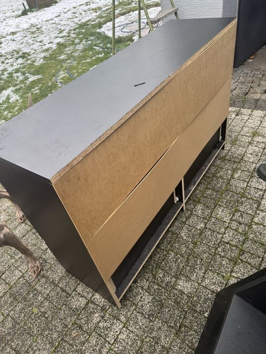 Duża komoda 6 SZUFLAD Szafka 120 cm ARIA - Czarny