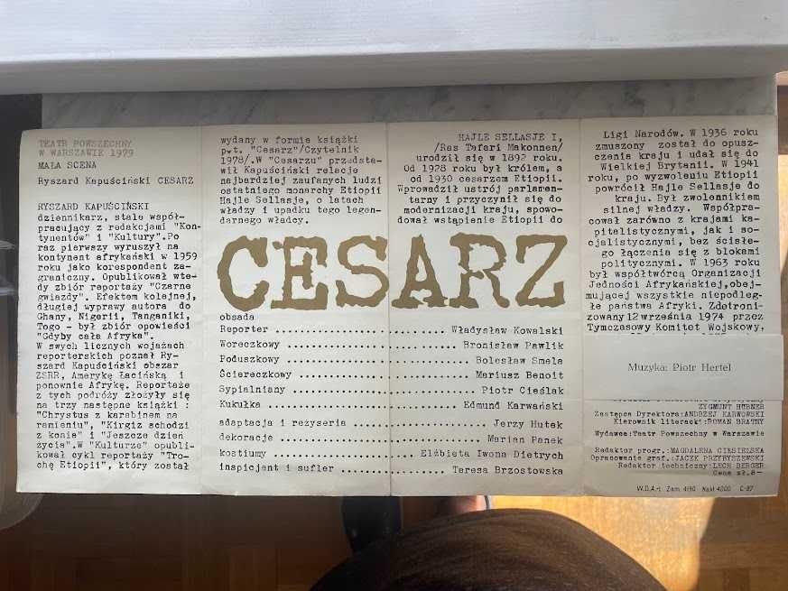 Programy teatralne:Teatr im.Słowackiego,Tatr Stary,Narodowy,Powszechny