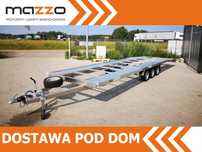 MAZZO DOSTAWA! Laweta aluminiowa 850x204 Masa własna TYLKO 670kg! DMC 3500kg, trzyosiowa, przyczepa na 2 samochody  DMC 3500kg! CAŁA ALUMINIOWA! Bardzo lekka, tylko 670kg! Trzy osie