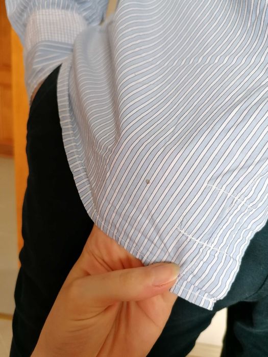 Scotch & Soda koszula męska casual niebieska paski guziki bawełna XXL