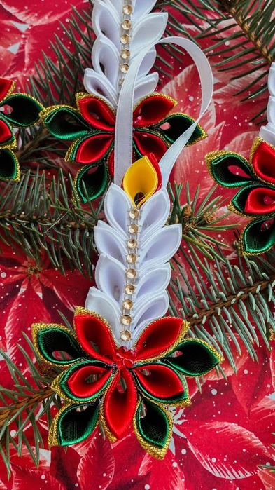 Bombki choinkowe ręcznie dekorowane komplet 3 sztuki