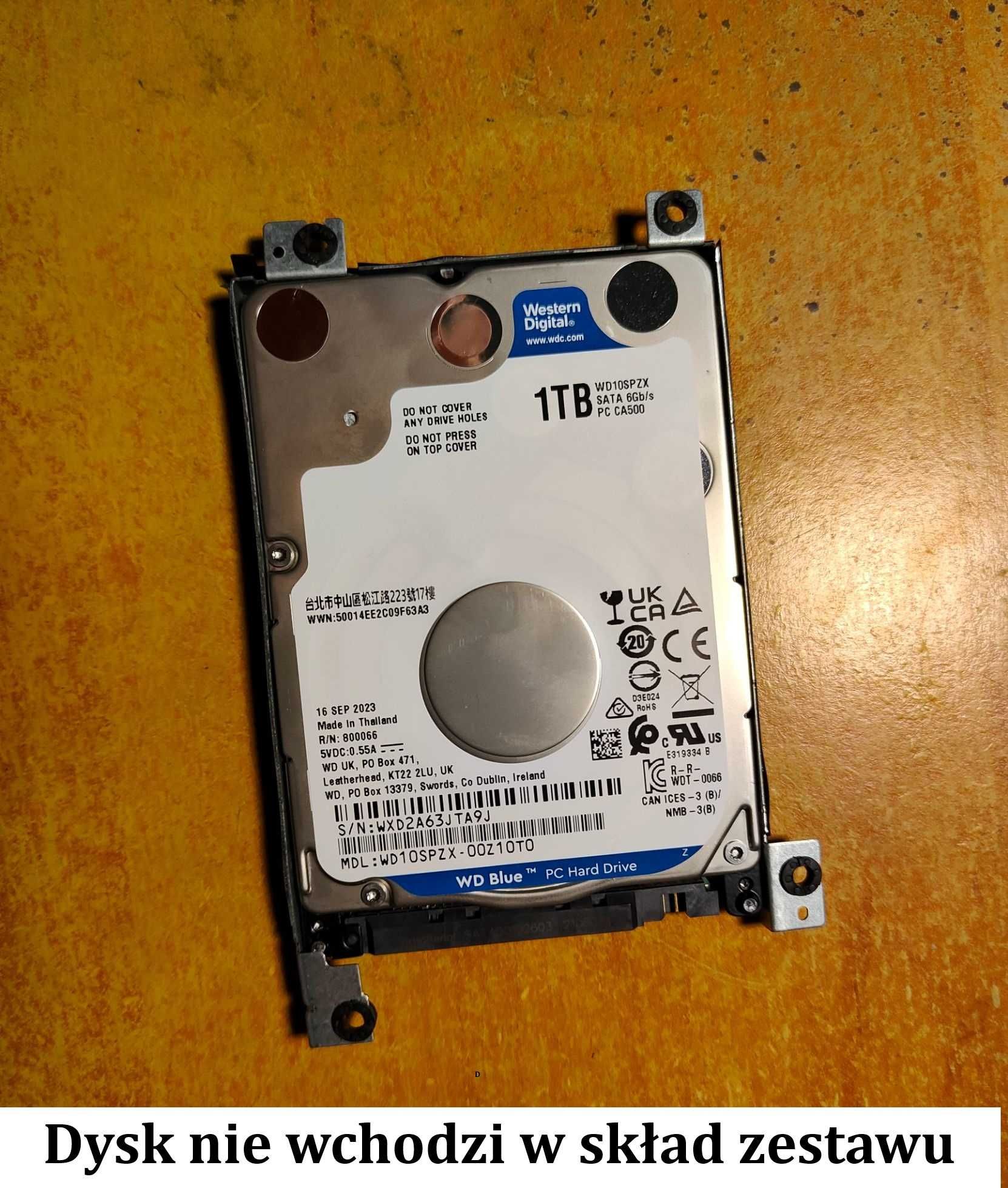 Kieszeń do dysku HDD wraz z kablem SATA do laptopów