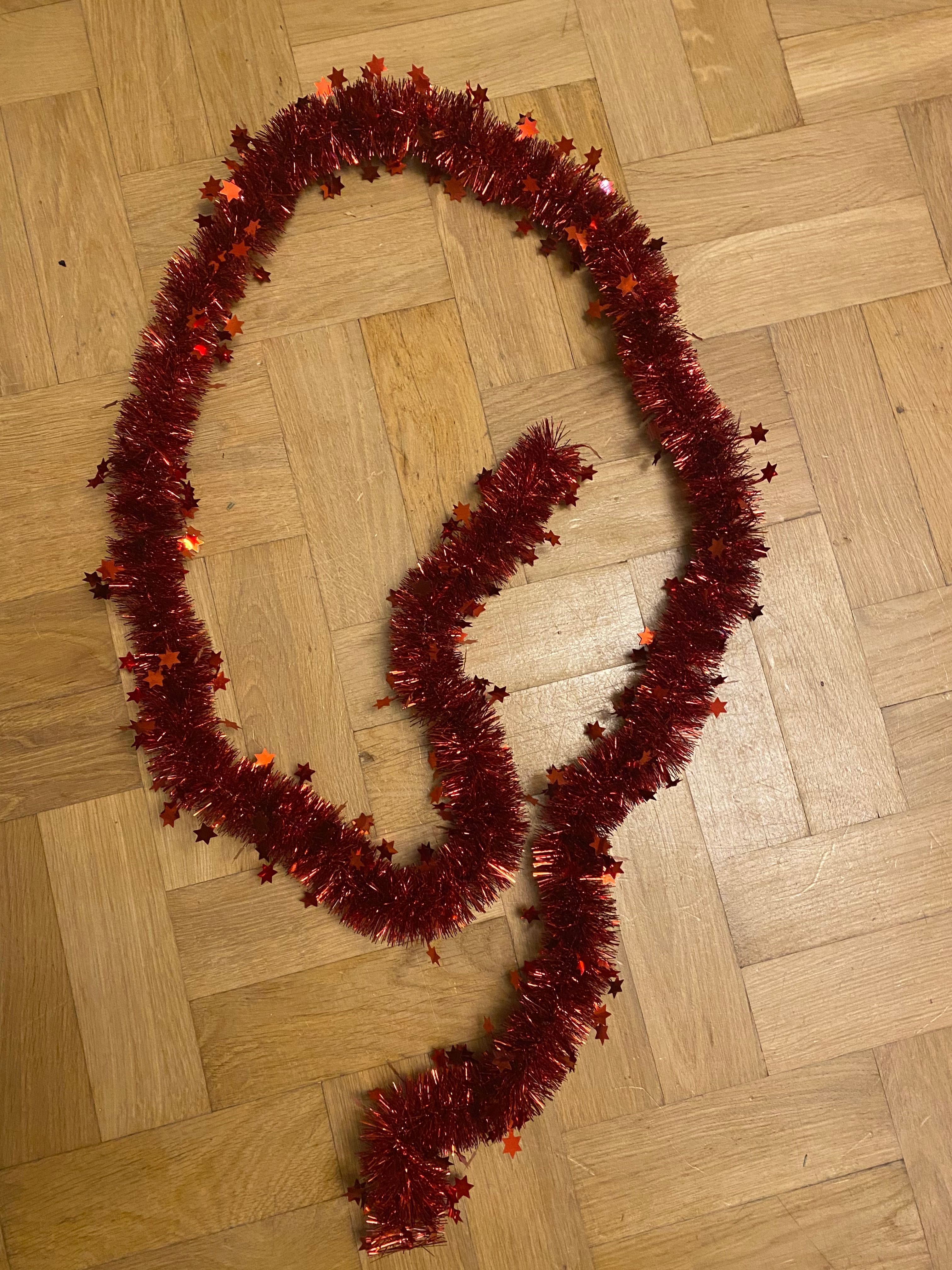 Łańcuch na choinkę 2 metry czerwony