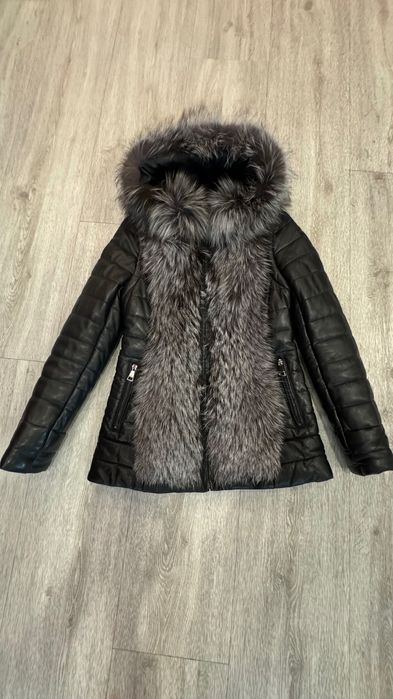 Зимова шкіряна куртка 2 в 1