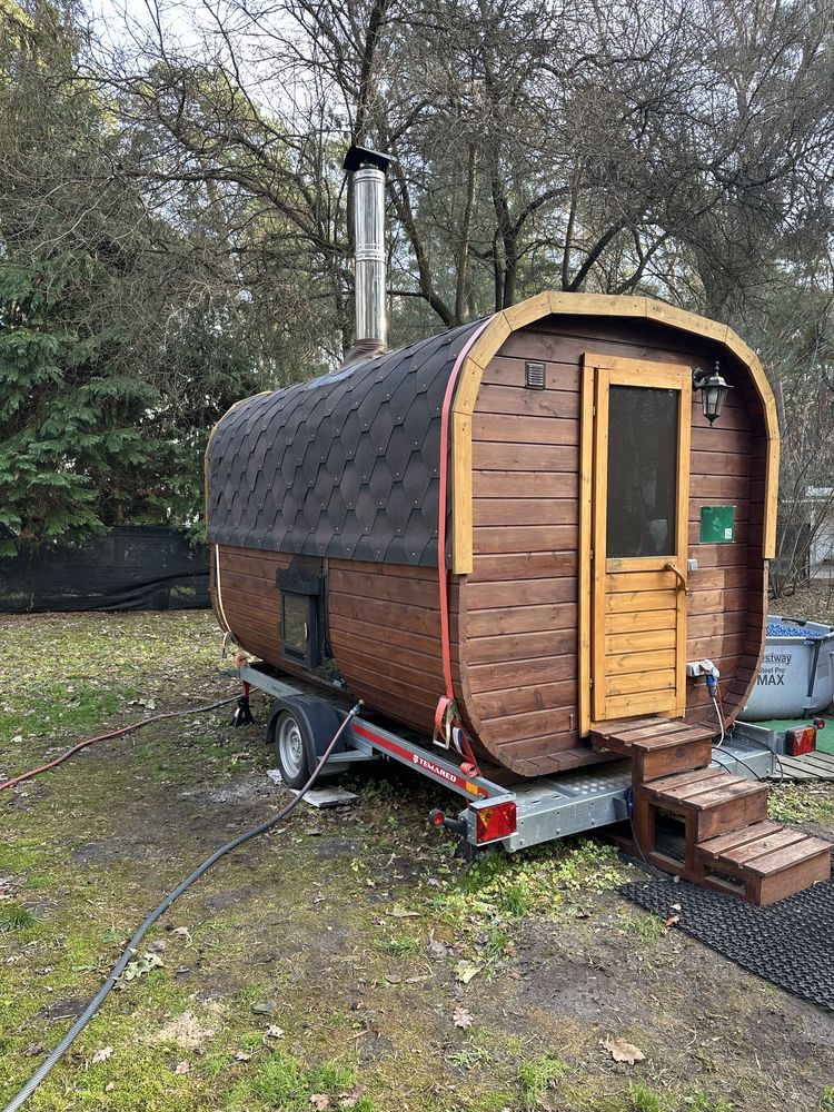 Mobilna Sauna + Łaznia z  Cedru pod kat. B, piec Ferynger Optima