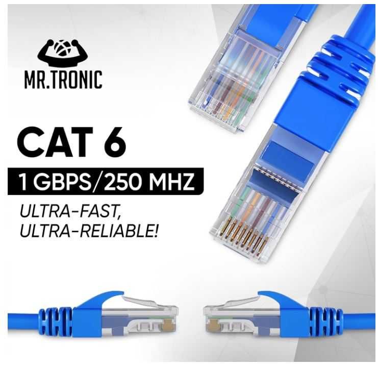 Kabel sieciowy Ethernet Cat6 RJ45 5m niebieski Mr. Tronic