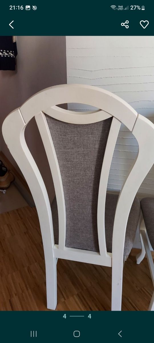 Piękne, stylowe i masywne krzesła w stylu prowansalskim 3 sztuki
