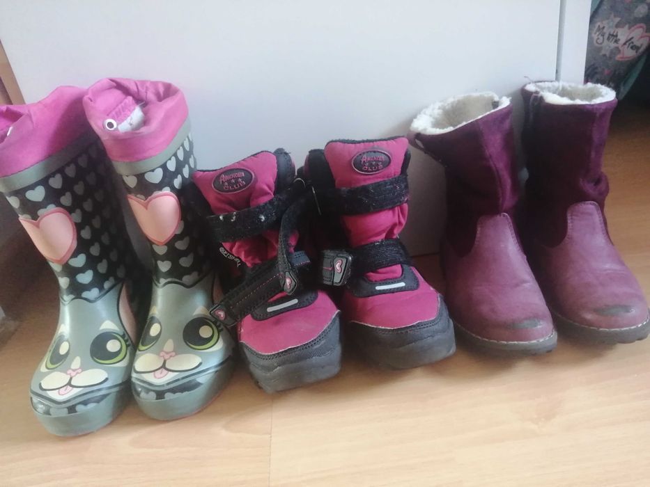 3 pary butów rozmiar 27 śniegowce kalosze kozaczki