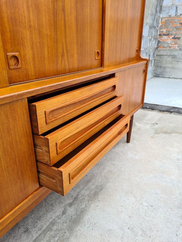 Duńska komoda tekowa sideboard highboard lata 60 mid century vintage