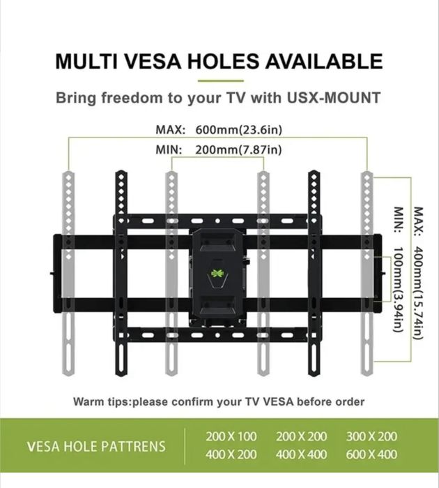 Настінне кріплення для телевізора USX-MOUNT До 60 кг КРОНШТЕЙН  47-84’