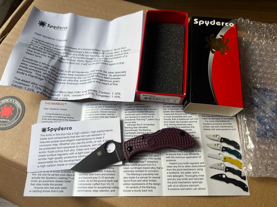 Nóż Spyderco Manbug Sprint Run Burgundy MBBGBKP PD1