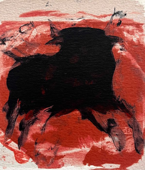 Serigrafia de Júlio Pomar Touro Emoldurada