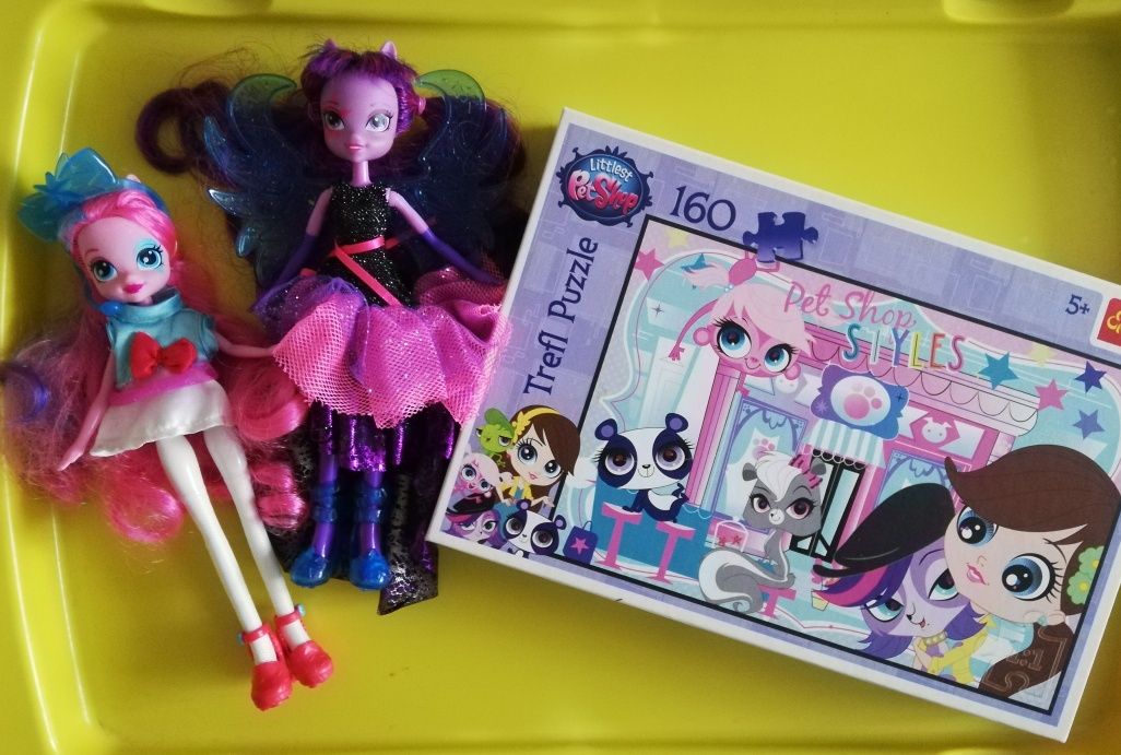 Lalki Pinkie Pie i Equestria Hasbro plus puzzle Pet Shop