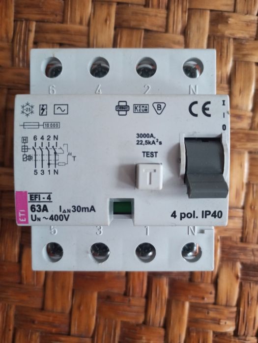 Дифреле, вимикач диференційний, 4p