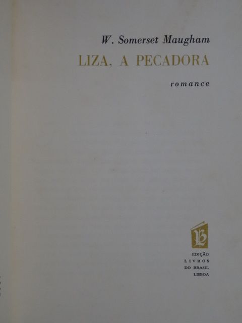 Liza, A Pecadora de William Somerset Maugham