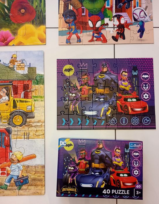 Zestaw Puzzle 4 komplety puzzli dla chłopca 3- 5 lat