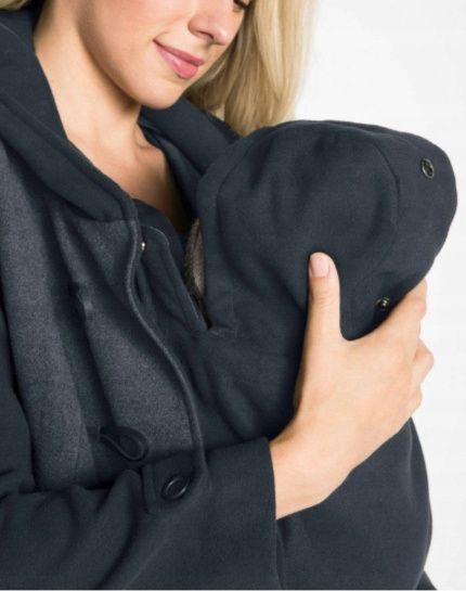 B.P.C płaszcz ciążowy z panelem dla dziecka czarno-szary 40.