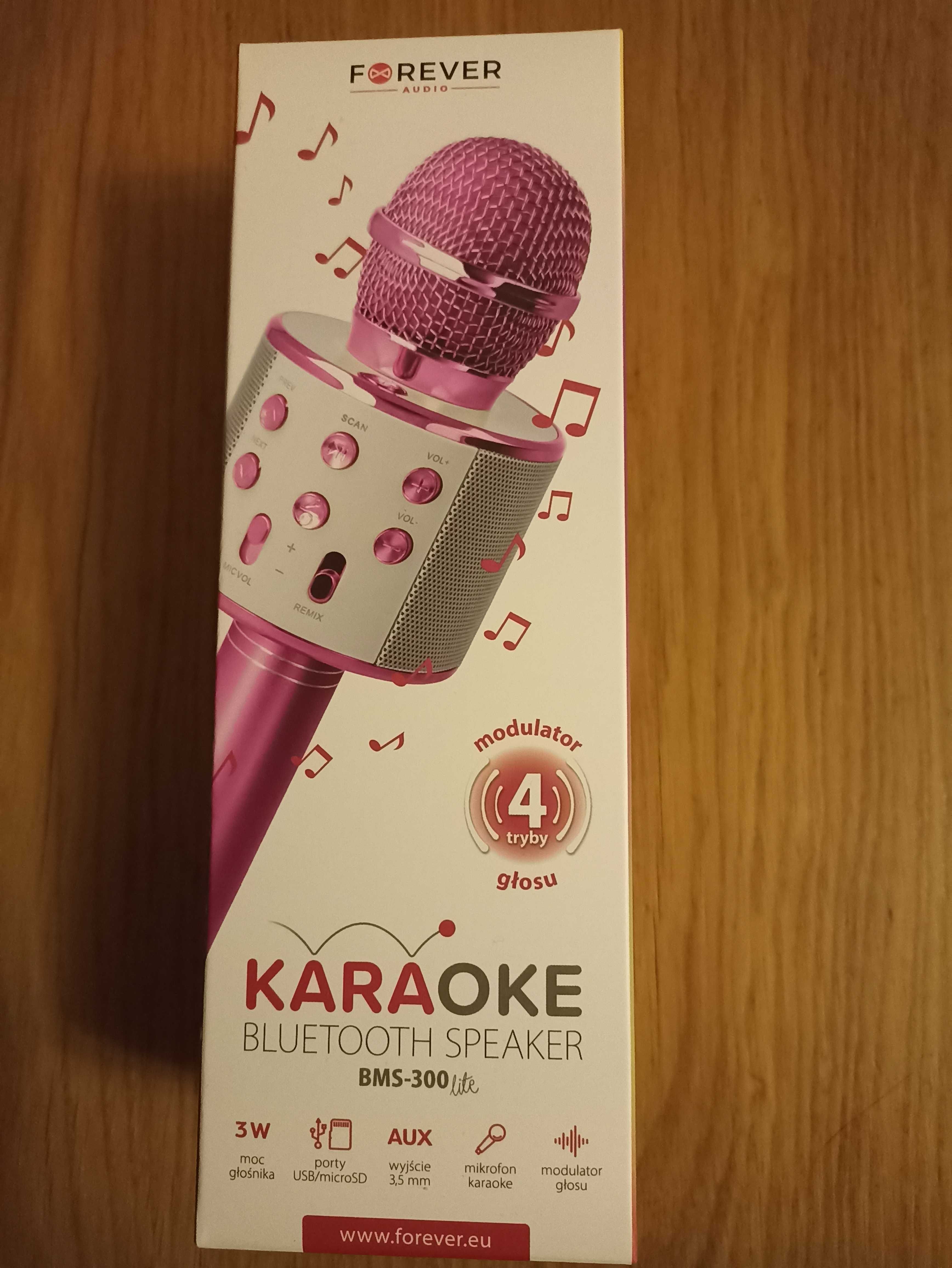 Mikrofon karaoke bezprzewodowy modulacja głosu różowy nowy