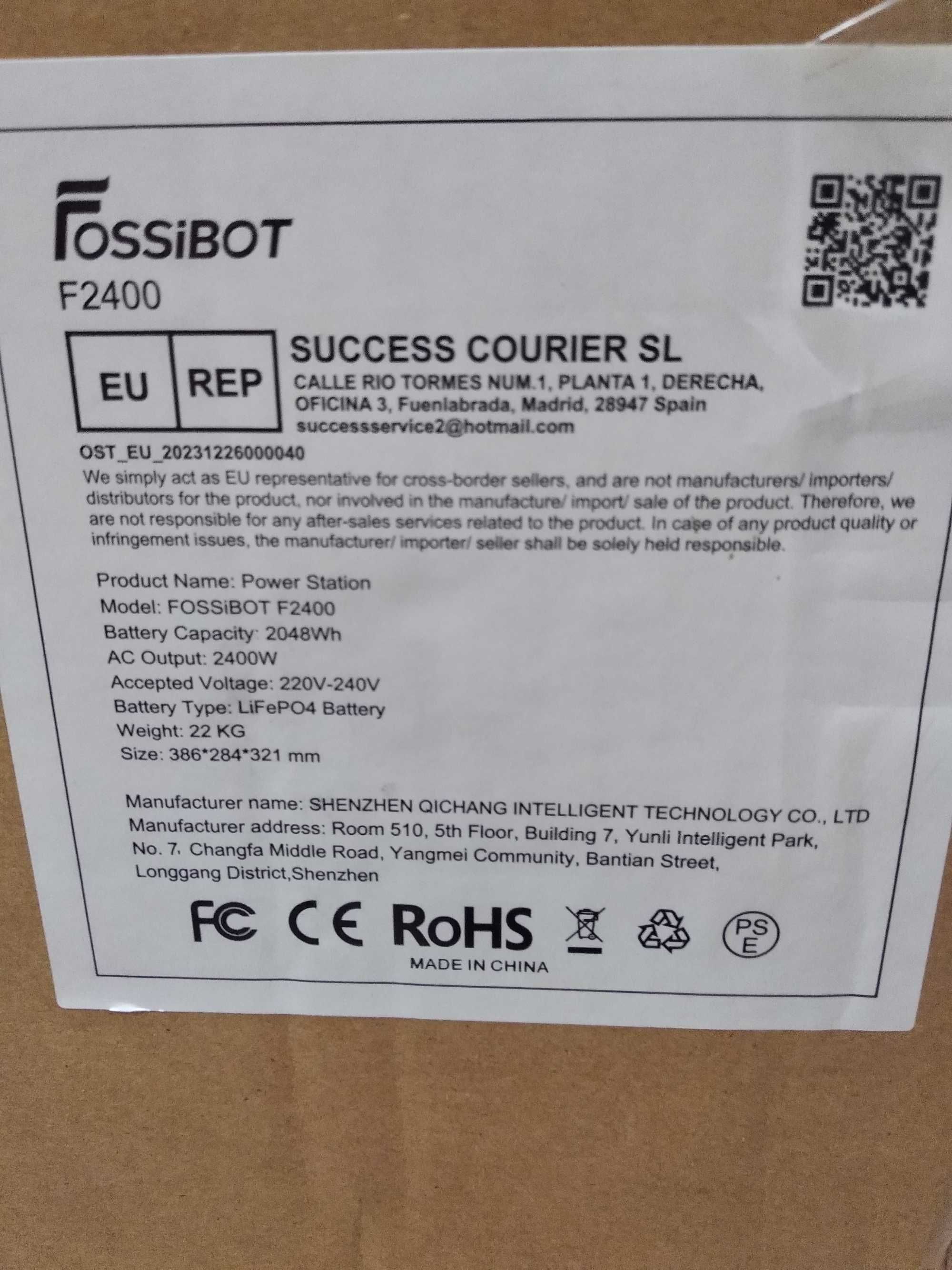 Зарядна станція Fossibot F2400  2048Wh Black