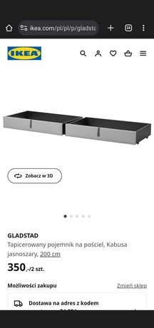 Gladstad Ikea szuflady pojemniki pod łóżko