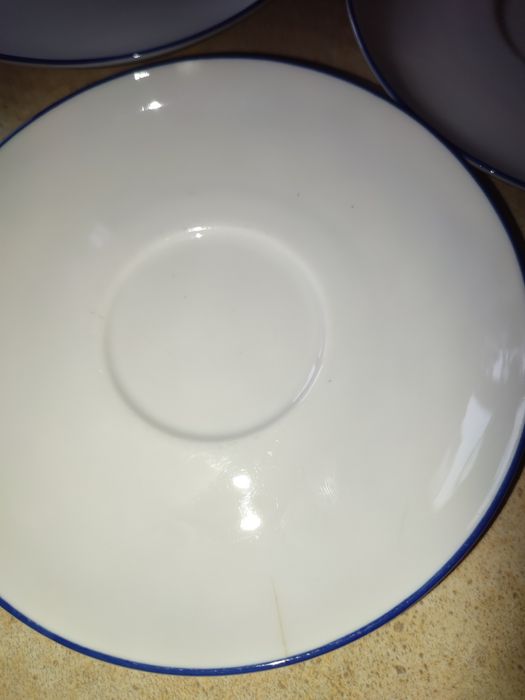 Śliczny stary zestaw sześciu spodków porcelana Książ