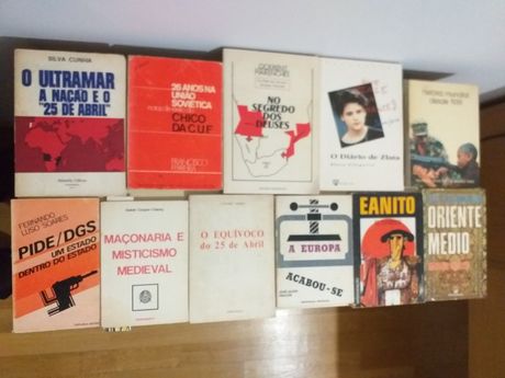 Livros sobre o Ultramar, 25 Abril, PIDE, Maçonaria, União Soviética