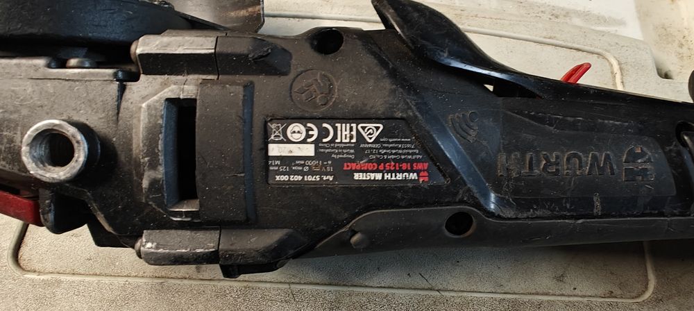 Szlifierka kątowa akumulatorowa wurth AWS 18 125 compact