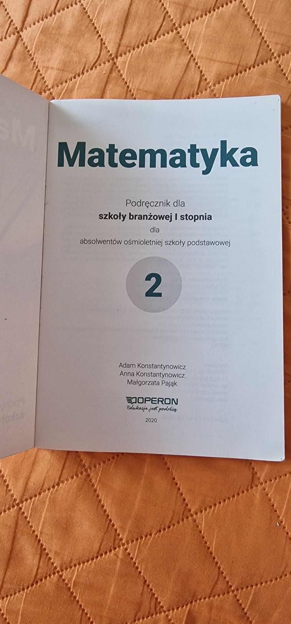 MATEMATYKA 2 "OPERON" szkoła branżowa I stopnia