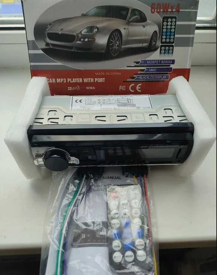 Автомагнітола з блютус стандартна з пультом bluetooth usb sd бютжетна