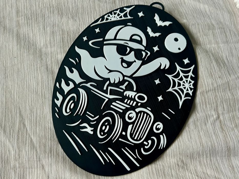 Decoração de Porta "Hot Rod Haunter" para Halloween