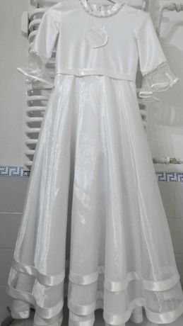 Biała sukienka komunijna 134, wysyłka gratis