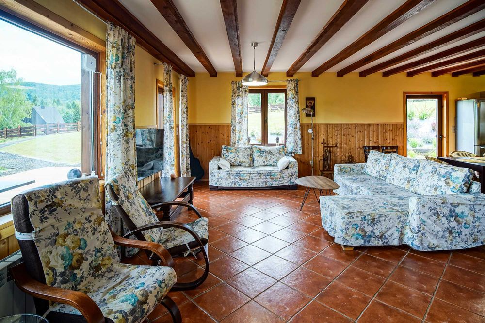 Dom Bieszczady pies widok ferie wakacje wyłączność Wetlina nocleg Góry