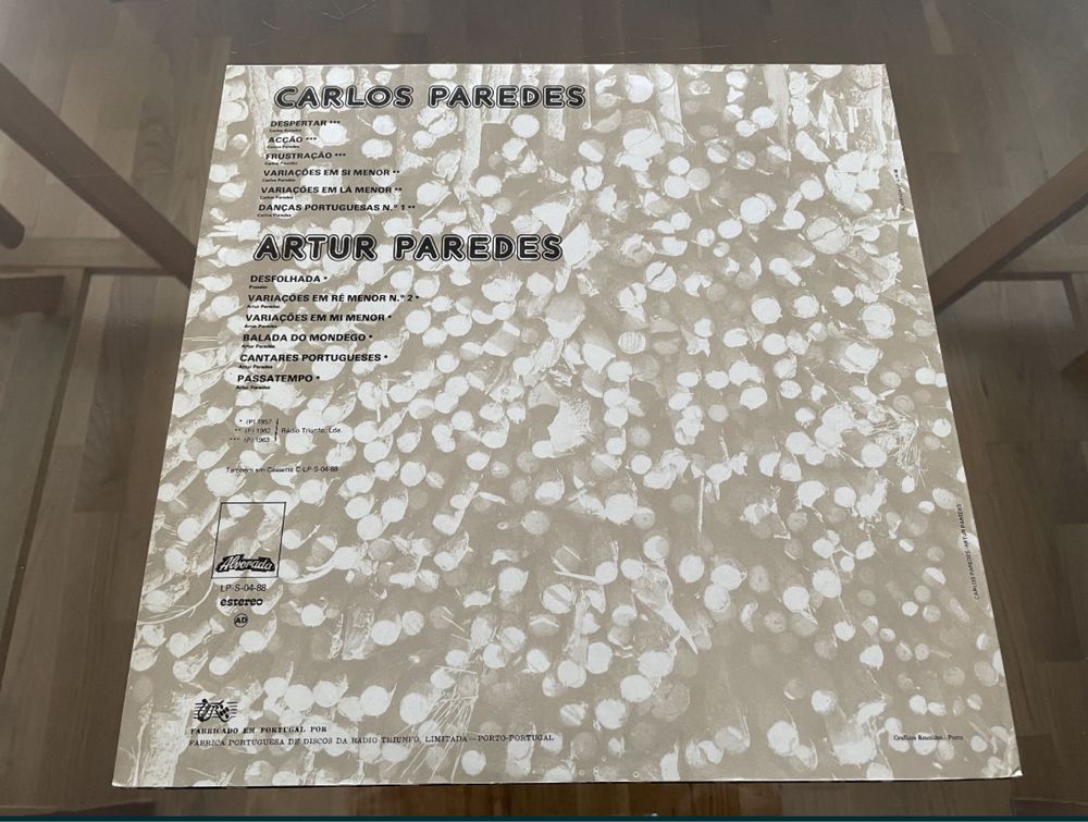 Carlos Paredes e António Vitorino D’Almeida - Artur Paredes LP Vinil