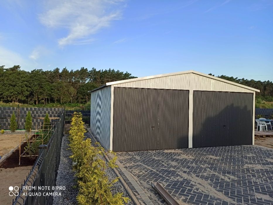 Garaż blaszany Grójec Garaze 6x5 Podwójny Blaszaki Hale Magazyn Raty!