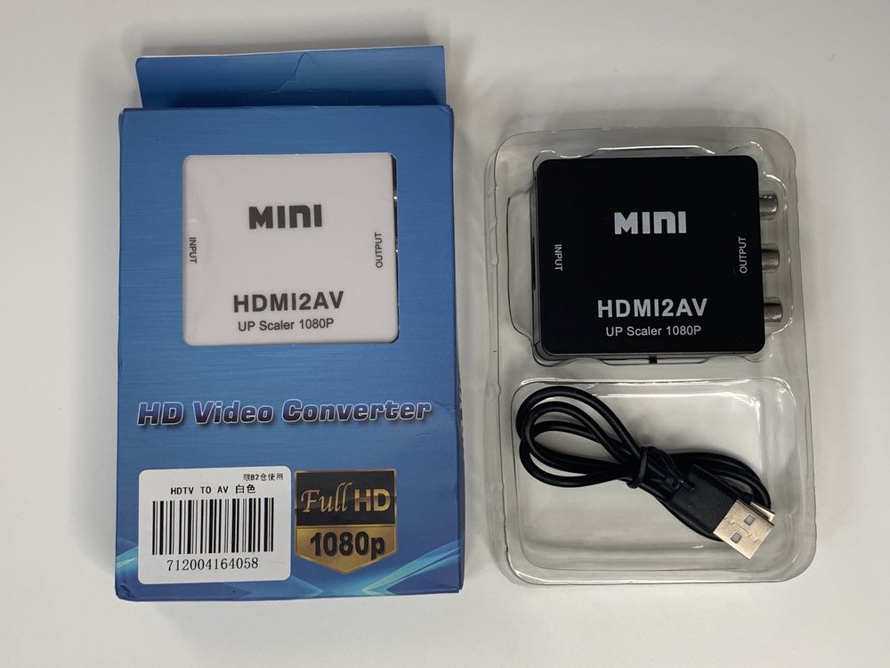 Конвертер HDMI to AV RCA тюльпан переходник, адаптер, 1080р с питанием