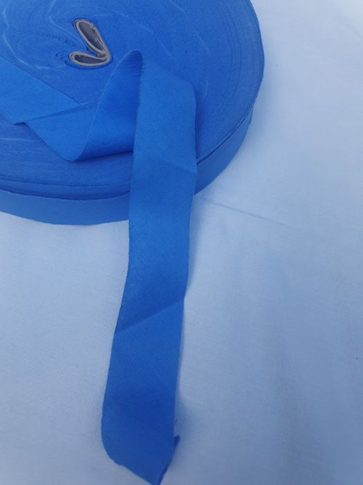 Taśma skośna lamówka bawełniana ze skosu cięta 30mm niebieska krążek