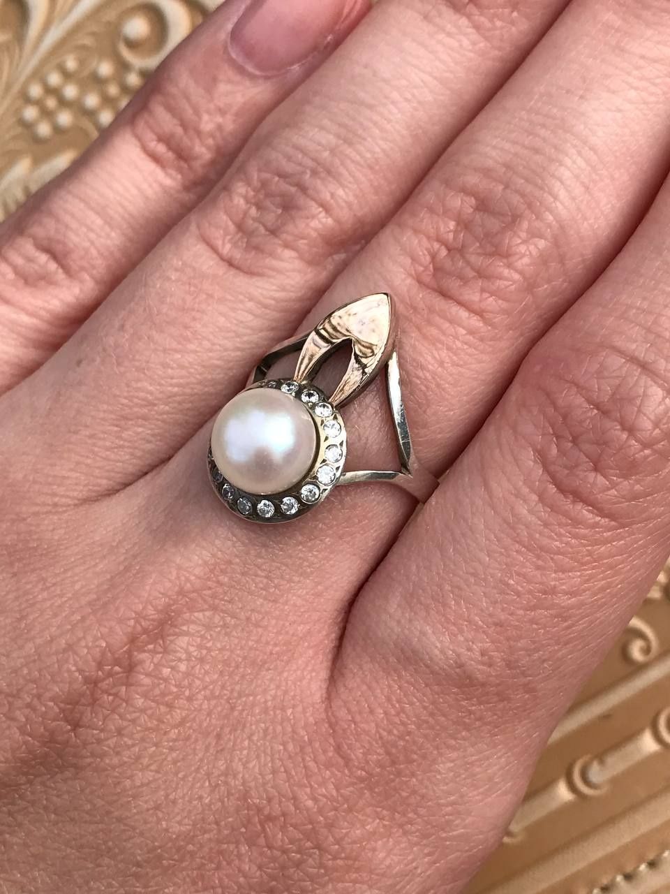 Серебряный комплект с золотом