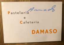 Antigo Cartão Pastelaria e Cafetaria DAMASO