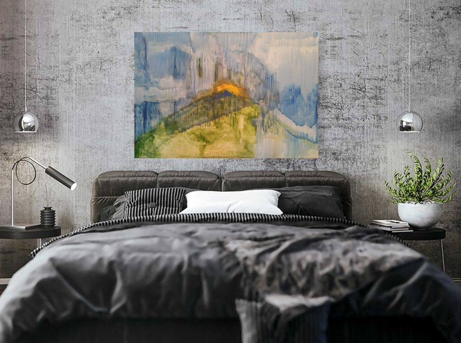 Kompozycja 70x100cm, farby olejne, nowoczesne abstrakcyjne malarstwo