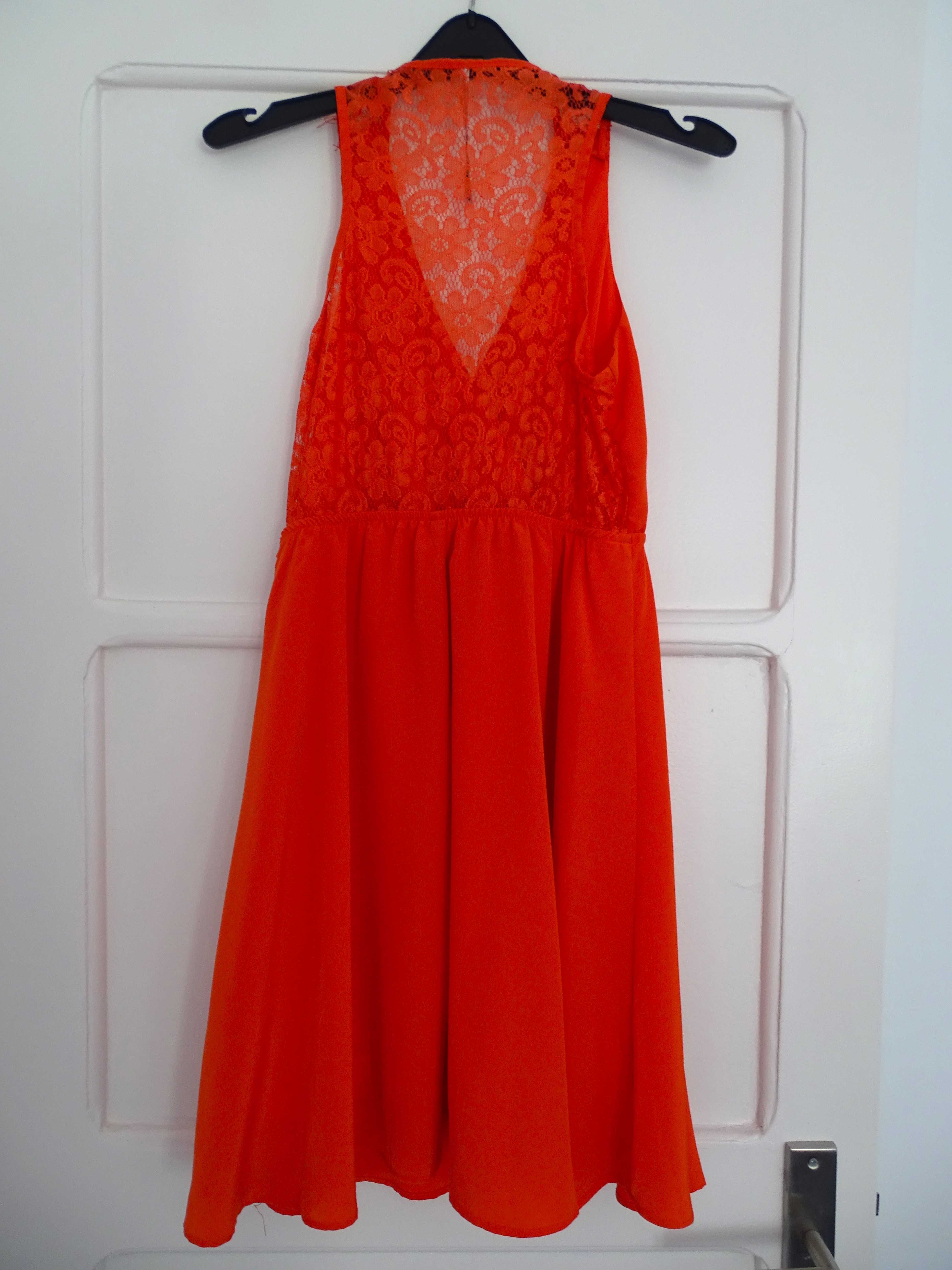 Vestido cor coral Mango