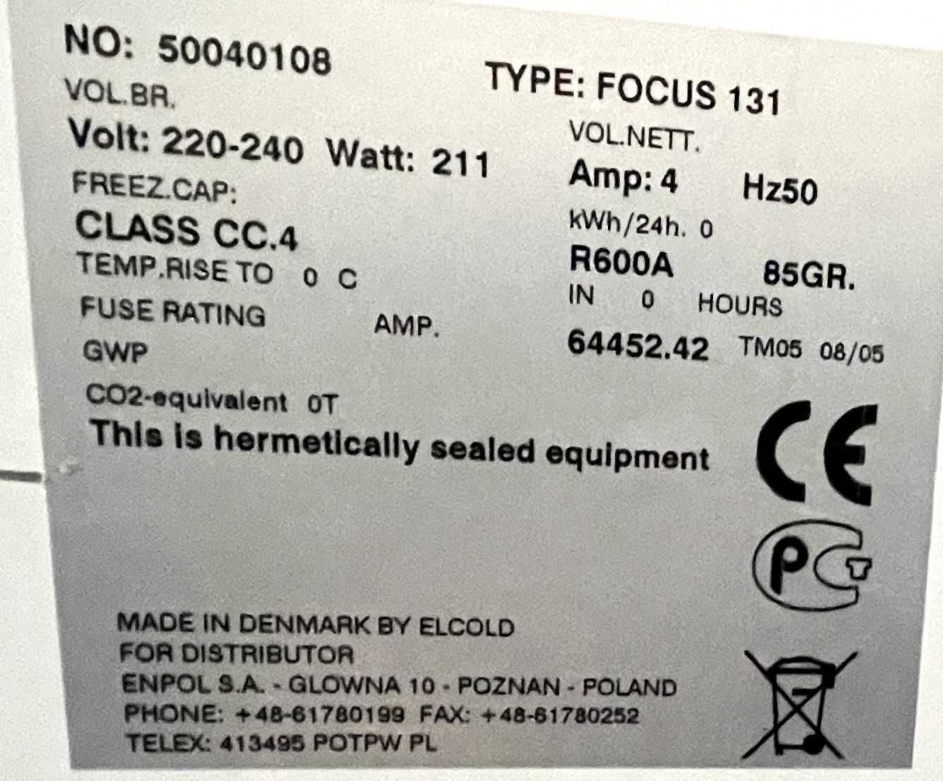 Zamrażarka przeszklona duńskiej firmy ELCOLD - model FOCUS 131 (352 L)