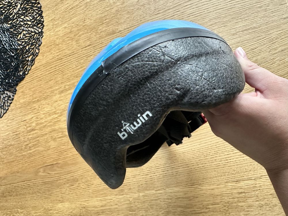Kask dziecięcy btwin Decathlon niebieski