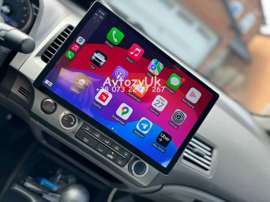 Android 14 HONDA Civic GPS USB Tesla Сивик 2 дин din CarPlay Магнитола
