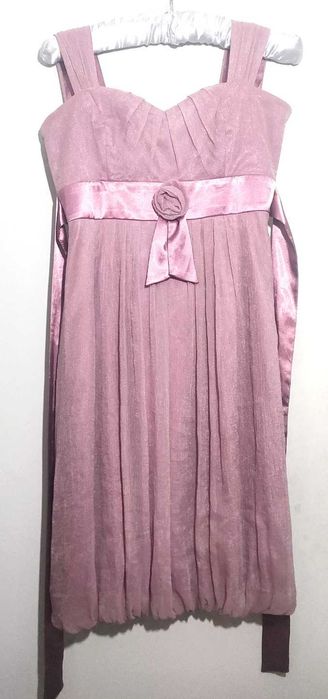 Liliowa sukienka koktajlowa r. 36