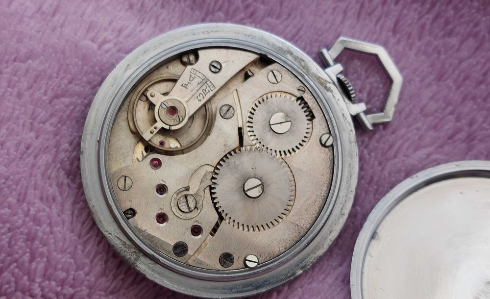 Relogio de bolso Vintage Metal Chrome [44mm] - Funciona.